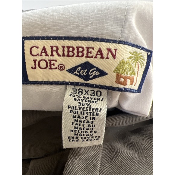 Caribbean Joe Let Go Pants 38x30 Rayon Blend Mens Dress Pants. - Picture 3 of 6